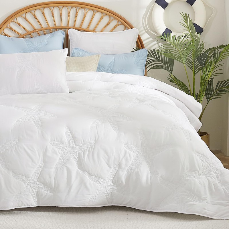 EVENHUG Coastal Quilt Sets King Size Summer Soft Lightweight Beach