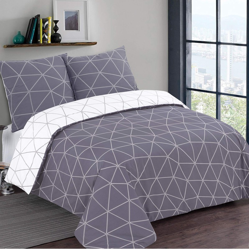 Vision - Hugo Reversible Bed Linen, Grey - Duvet Cover,