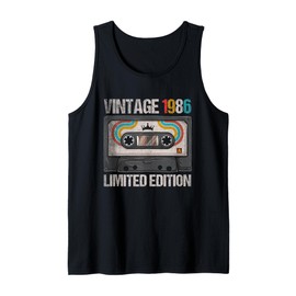 Vintage 1986 Funny 40th Birthday Cassette Tape 40 Years Old Tank Top