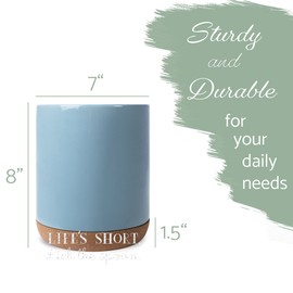 Elanze Designs Lick the Spoon Sky Blue X-Large Cork Bottom Kitchen Utensil Holder