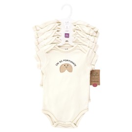 Touched by Nature Unisex Baby Organic Cotton Bodysuits, Fortune Cookie, Newborn