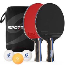 Easy-Room Table Tennis ,Table Tennis Set with 2 Bats and 3 Balls and Table Tennis Bat with Carry Case, (Advanced Play)