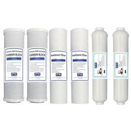 IPW Industries Inc., 2-Pack Puromax PC4 Reverse Osmosis Water Filter Replacement - Carbon & Sediment Filters with Inline Filter for Water Purification