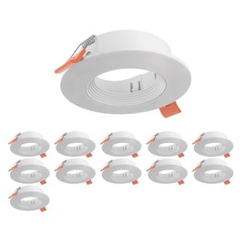 ledscom.de 12 pcs. recessed Ceiling Frame KUN, Round, swivelling, White