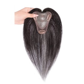 QIAOXI Partial Wig, Full Hand Planted, Hair Piece, Women's, Point Wig, Top of Head, Hidden Gray Hair, Thin Hair, Breathable, Wig, Parted, Cover, Women's Wig, Daily Use