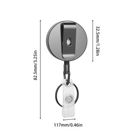 2PCS Retractable Keychain Extendable Badge Reel Metal Keyring Metal Casing with Spring Coil Nylon Rope Belt Clip for Key Ring ID Card Badge Holder Key Chain Lanyard