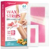 64-Count Wax Strips for Hair Removal - Waxing Strips Kit for Bikini, Brazilian, Body, Legs, Arms, Chest - Includes 4 Finishing Wipes, At-Home Waxing Solution in 2 Sizes