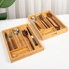YIKATEND HX-8803 Bamboo Expandable Flatware Drawer Organizer