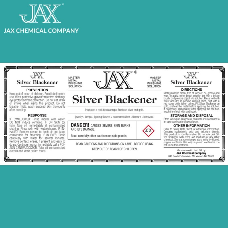 JAX Silver Blackener - Metal Finishing Solution - Antique Finish
