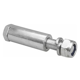 Wagner axle material for wheel 260/400 - diameter 20 x 80 mm, for wheels with axle hole 20 mm, screw M12 x 120 mm, with nut and clamping ring, galvanised steel - 13044200