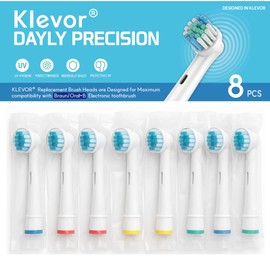 KLEVOR Replacement Toothbrush Heads for Oral‑B – 8 Count – Individually Wrapped & Protective Travel Cap – Compatible with Oral‑B Pro, 1000, 3000, 5000, 7000 and More (Not iO Series)