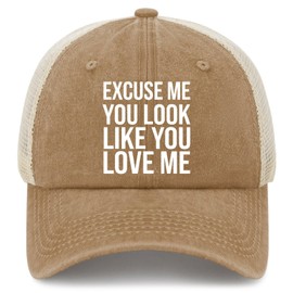 Kritett Excuse Me You Look Like You Love Me Cap Dad Hats Hat for Men Gifts for Girlfriends Sun Caps, Pigment Khaki, One Size