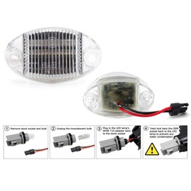 iJDMTOY White LED w/Accent Red LED License Plate Light Kit Compatible With Dodge 1994-2001 RAM 1500 2500 3500, Powered By 18-SMD White & Red LED Diodes