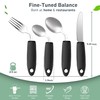 4-Piece Adaptive Utensils Set - 42° Angled Parkinsons Utensils, Weighted