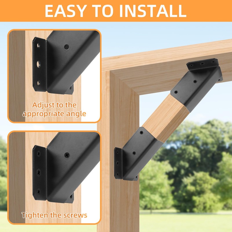 ZOBGOWE 45-Degree Angle Bracket for 2x4 Post(Actual 1.5''x3.5''), Heavy Duty
