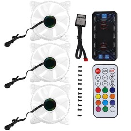 RGB MultiColor CPU Cooling Fan Computer Case Cooler Fan Ventilator 12V DC 6PIN(RGB Round Frame )