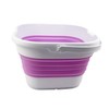SAMMART 9.5L (2.5 gallon) Collapsible Rectangular Handy Bucket (White/Pale Purple)