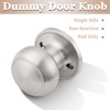 Probrico Square Door Knobs Brushed Nickel, Half Dummy Door Handles,