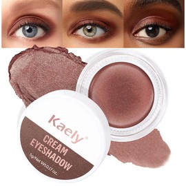 Kaely Cream Single Eyeshadow Makeup, Cocoa Shimmer Highly Pigmented Monochrome Eye Shadow Pallette, Waterproof Natural Mini Eyeshadow Brightener, sombras en crema para ojos, Blendable, 21