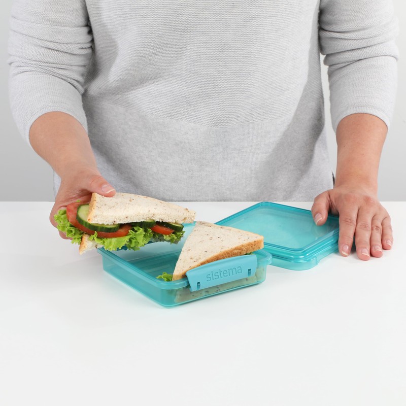 Sistema Ocean Bound Plastic Sandwich Box 450ml Food Container and