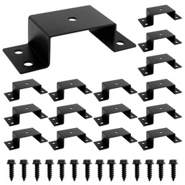 SALUINOKI 16Pack Steel Trailer Stake Pockets for 2x4 Wood, Utility Trailer Pocket Stakes Heavy Duty for Lumber Black