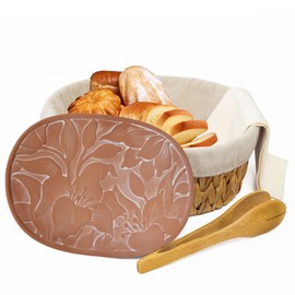Joy Wing Bread Basket with Warming Stone - Large Bread Baskets for Serving/House Warming Gifts New Home/Kitchen Gifts/Baking Gifts for Women Hostess