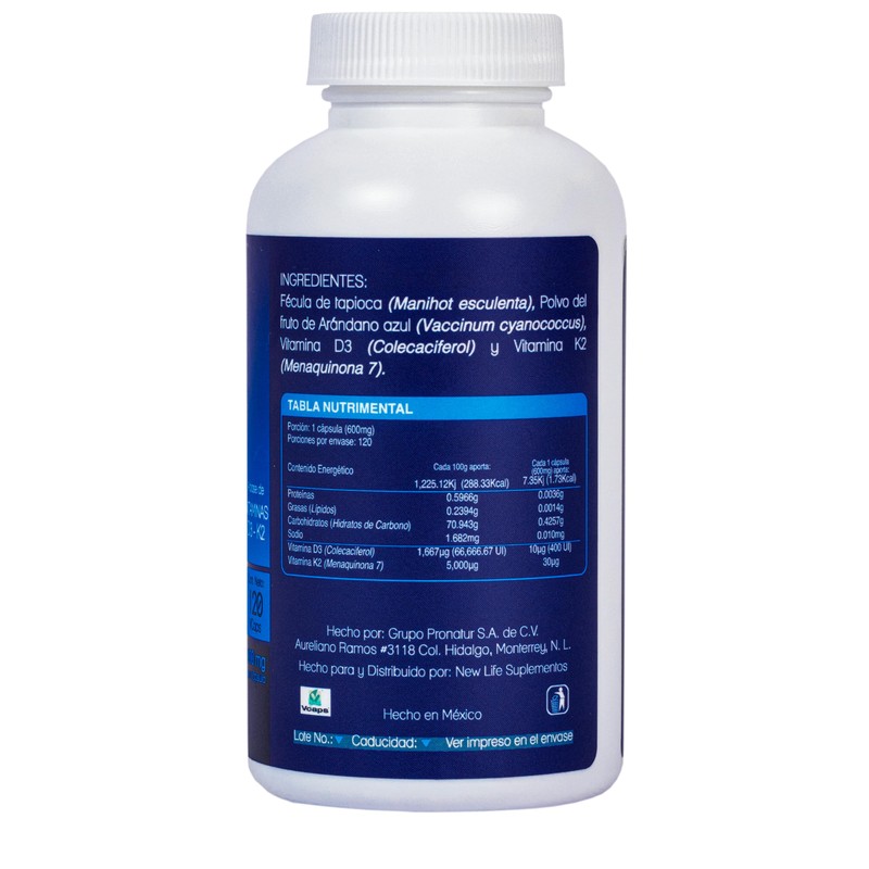 NLS ESSENTIALS D3 400 UI + K2 |120 cápsulas vegetales