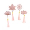 SEWACC 3sets Metal Bookmarks Tassel Creative Leaf Shaped Literary Bookmarks