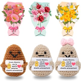 LOHENYOR 3 Kartoffel-Puppen & 3 Dankeskarten Set für Lehrer - Lustiges Geschenk zum Schulabschluss, Geburtstag oder Dankeschön, Personalisierbare Karten