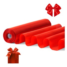 FAKILO Red Ribbon 12 Inch x 22 yd Wide Giant Ribbons for Grand Opening Cuttings Ceremony Outdoor Business Christmas Wedding Decor
