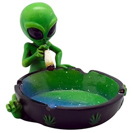 Fess Products Fantasy Space Galaxy Alien Smoking Ashtray, Home Décor, Multicolor 4"