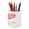Ambesonne Love Pencil Pen Holder, Kisses Lipsticks Valentines Day Affection
