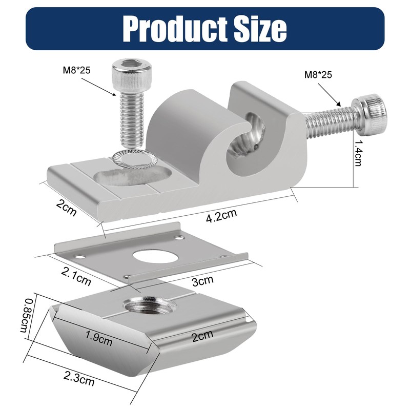 EXLECO Solar Clamp Set of 18 Aluminium Earthing Clamp for