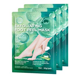3 Pack Foot Peel Mask - Aloe Vera Exfoliating Foot Socks - Remover Dead Skin - Feet Peeling Mask for Dry Skin,Cracked Heels