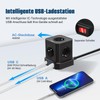 Super Electro 9-in-1 Steckdosenwürfel mit USB,5 Fach Steckdosenleiste Steckerleiste 4000