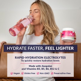 SkinnyFit - Fit IV Slimming Hydration Powder, Tropical Watermelon (Jar, 28 Scoops) - New & Improved Formula - Electrolytes, Vitamin C, Vitamin B3 - Vegan, Gluten Free, Dairy Free - Beauty & Self Care