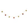 Christmas Time Miniature Jingle Bells Garland - 33 Inches/16 Bells (Gold & Red)