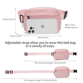 Riñonera unisex con correa ajustable, Rosa, 8.5 inches, Elegante riñonera