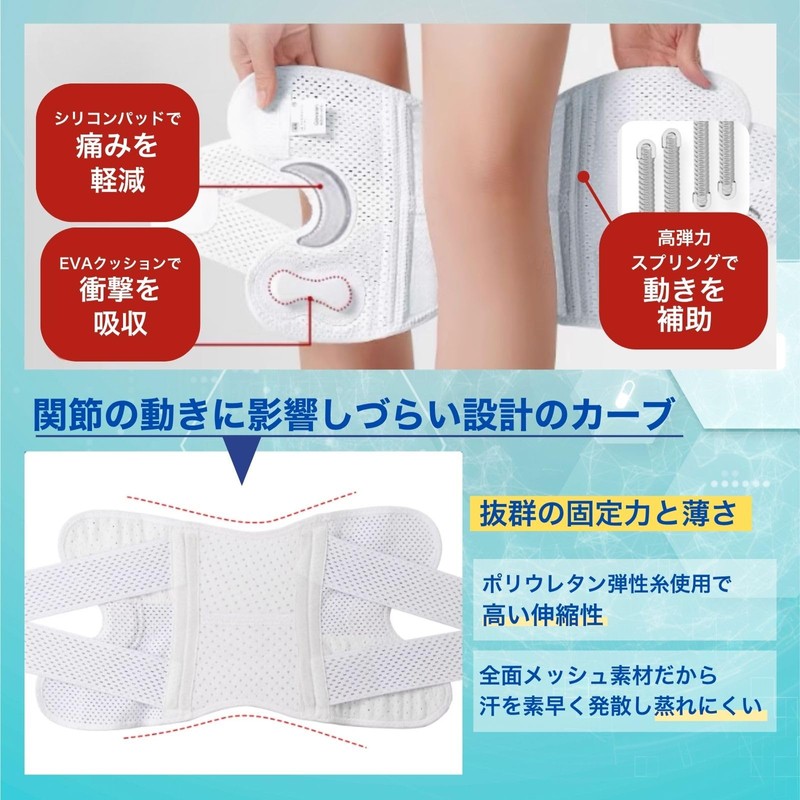 grooblue Knee Supporter, Knee Pain Prevention, For Sports, Lightweight, Breathable,