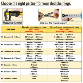 Sled Chair Leg Floor Protectors with Felt Furniture Pads,Rectangle U Shaped Chair Leg Tips Caps,Furniture Feet Protectors Slide Smoothly Protect Floors No Scratches No Noise (Diameter 12mm 24Pack)