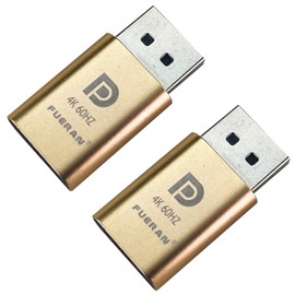 FUERAN DP - DisplayPort Display Emulator EDID Emulator Plug 2K (fit Headless 2560x1600@30Hz) 4K 4096x2160@60Hz Display Port Dummy Plug DisplayPort Compatible (4K-4096x2160@60Hz-2P)