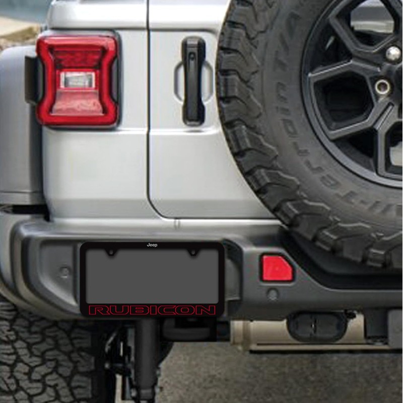 Jeep Rubicon UV Printed Black Plastic License Plate Frame