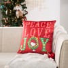 Peanuts Pillows Lt Up Peace Love Joy Red 18" x