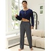 Ekouaer Men's Pyjamas Set Long Sleeve Soft Pj's Top and