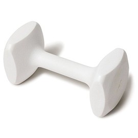 J&J Dog Supplies Obedience Retrieving Dumbbell with 2 1/2" Ends, 2 1/2" Wide Bit and 11/16" Diameter Bit, White, Small