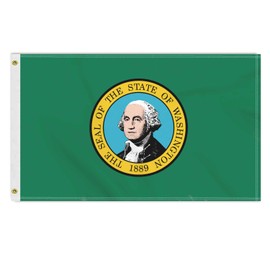 3×5 FT Washington State Flag, Large 100D USA State Outdoor Banner,Doube Side Printing Decor For Patio Garden With Brass Gromment