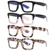 ZXYOO 4 Pack Oprah Style Reading Glasses for Women Men