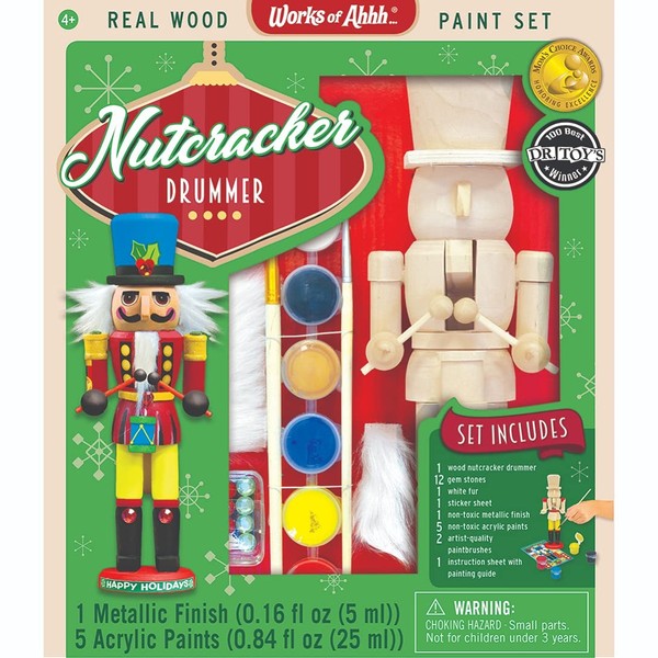 MasterPieces Works of Ahhh Holiday Craft Set - Nutcracker Drummer Wood Paint Kit