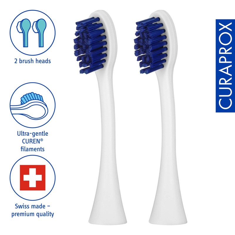 Curaprox Ersatzbürstenkopf CHS 300 power, für elektrische Schallzahnbürste Hydrosonic easy,