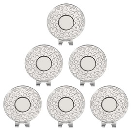 PATIKIL Magnetic Golf Ball Marker Holder, 6 Pack Metal Golf Hat Clips for Women Men Golfer Plants Caps Visor Belt, Bright Nickel